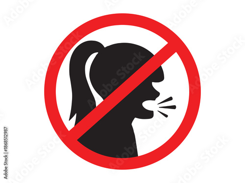 Hand Drawn Do Not Make Loud Noise Sign
