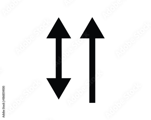 Free Download Two Vertical Arrows Icon One Double- Headed One Single- Headed on White Background direction down - GFXLoad