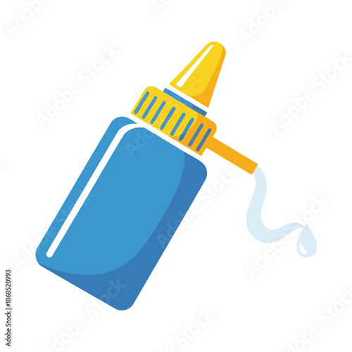 Iconic Blue Squeeze Bottle with Dripping Liquid