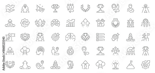 Line Art Collection of Traditional Chinese Characters and Symbols.