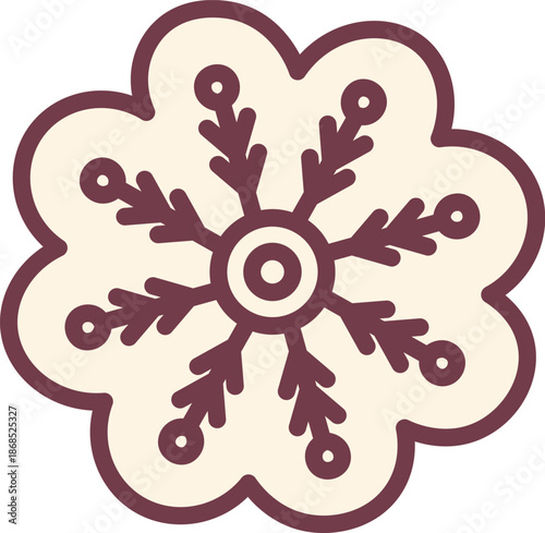 Snowflake Emblem Outline Kawaii