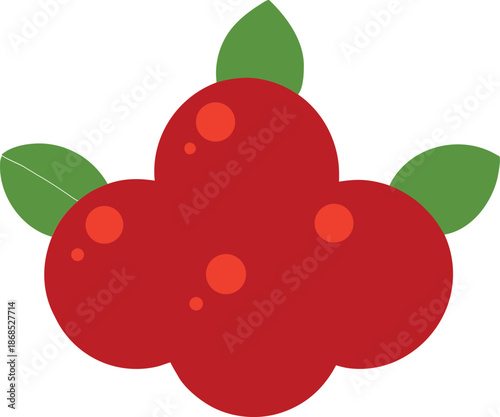 Ripe Cranberry Cluster Fresh Berries Transparent Background