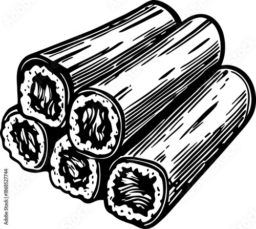 cinnamon sticks bundle aromatic spice rods with textured bark and rolled layers herbal flavor ingredient