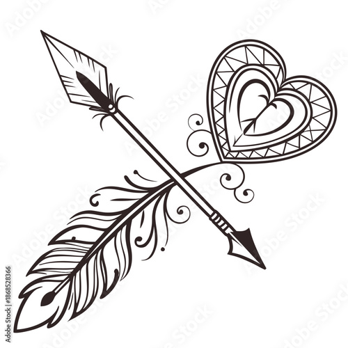 Arrow piercing a heart