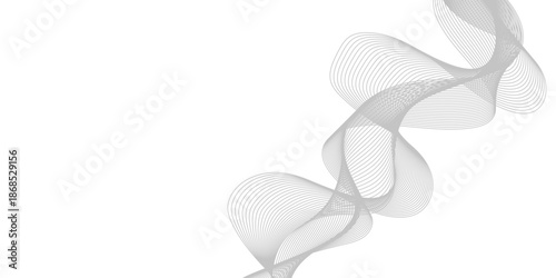 Abstract flowing lines forming a dynamic curved shape on a white background