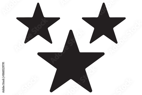 Three star silhouette rating icon set
