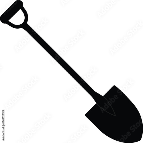 Black Silhouette Of Shovel Tool Transparent Background