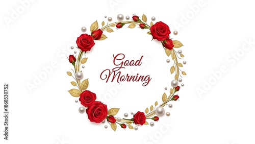 Elegant floral morning greeting illustration