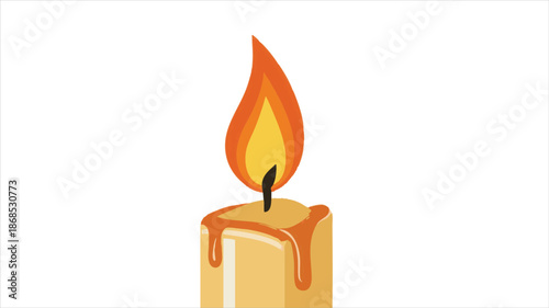 vector Candlelight Serenity - A Warm Glow in Minimalist Design