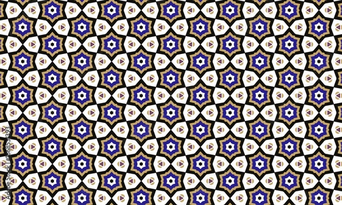Geometric Pattern with Blue and Beige Colors