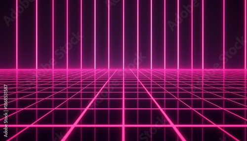 Abstract neon grid