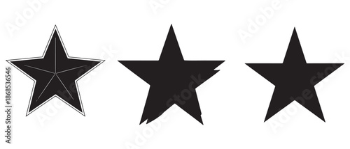 Star silhouette set minimal black icon collection
