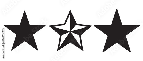 Star silhouette set minimal black icon collection

