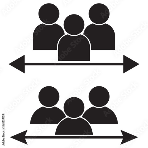 Vector Social Distancing Concept Icon