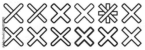 cross anticipation Outline Icon Set. Maundy Thursday line art icons