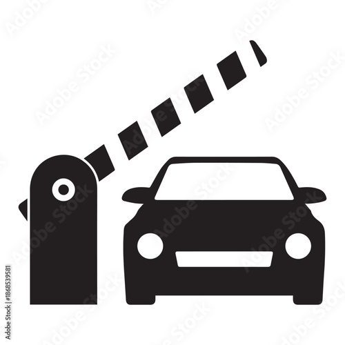 Parking Barrier Gate Vector Icon