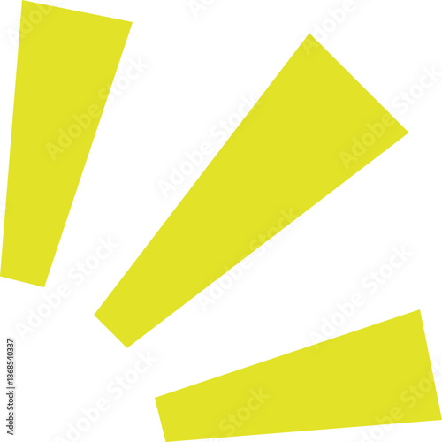 驚きや強調を表す黄色い3本線のあしらい