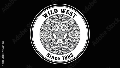 Wild West Since 1883 Emblematic Star Design.