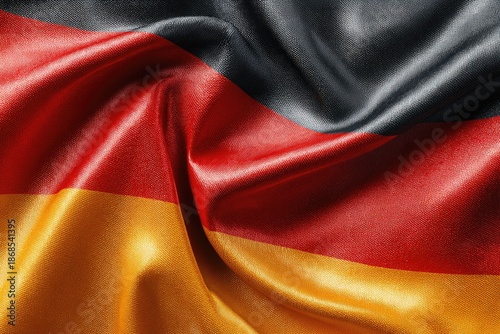 A close-up view of the draped national flag, with its signature tricolor design