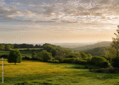 North Cotswolds at dawn, England