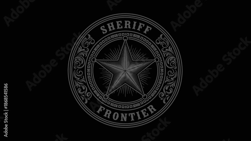 Sheriff Frontier Emblem Badge Star Symbol.