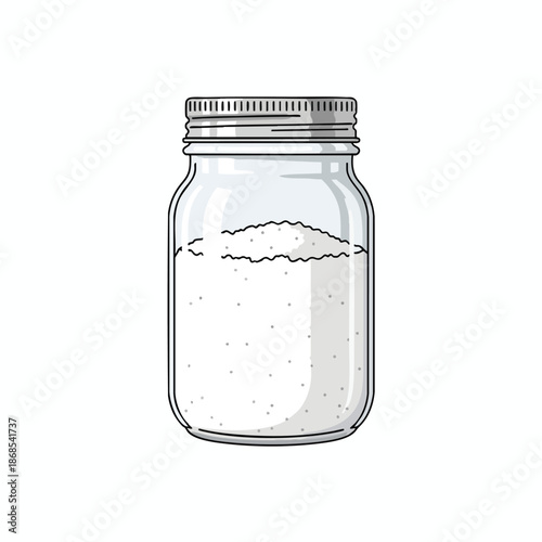 Transparent Jar with White Powder