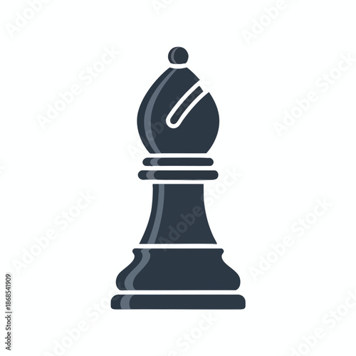 Isolated Dark Blue Chess Piece Icon