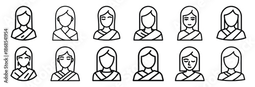 sacred blessing ritual Outline Icon Set. Maundy Thursday line art icons
