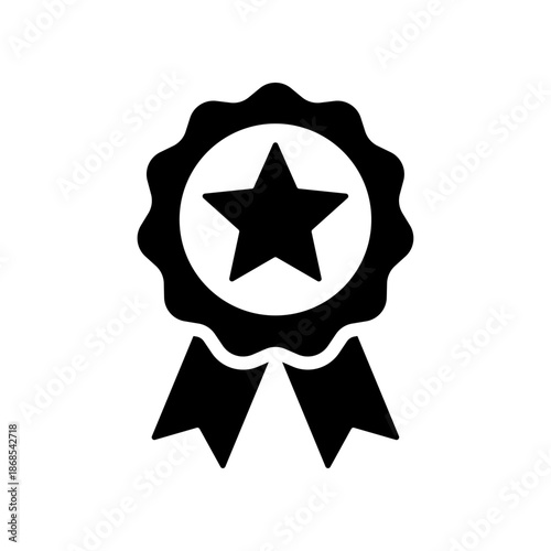 Ribbon award with star icon