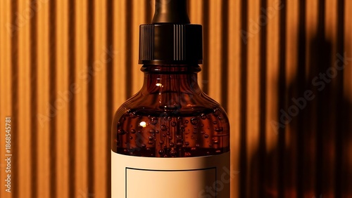 Brown glass bottle with black cap illustration