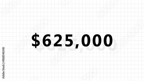 Number counter animation from zero to 1 million Doller. Business increase counting dollar animation. Dollar counting from 0 to 1 million Doller animation.