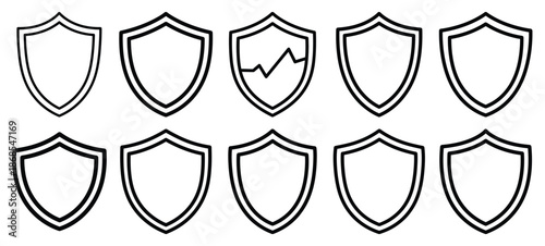 health protection medical health care outline icon set, line art minimal design