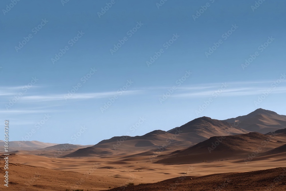Naklejka premium Desert landscape with mountains and valleys