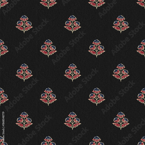 TRADITIONAL AJRAKH PATTERN, HAND BLOCK PRINT, BATIK PRINT, INDIAN TEXTILE BACKGROUND, FLORAL BACKGROUND, KALAMKARI PRINT, HAND DRAW TEXTILE PATTERN, TEXTILE