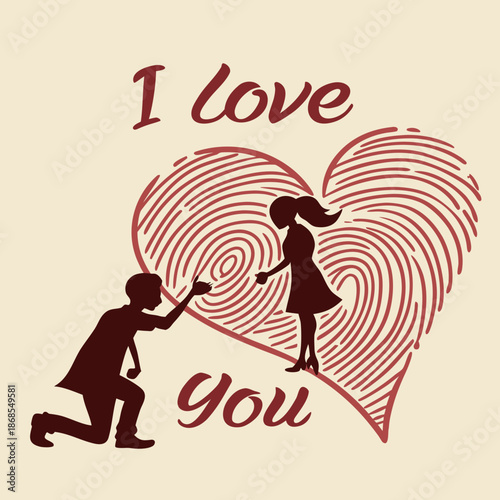 Flat vector illustration of a heart shape composed of colorful flowers, creating a romantic and decorative design.