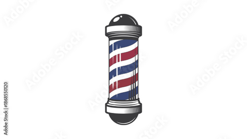 Vector illustration barber pole isolated on white