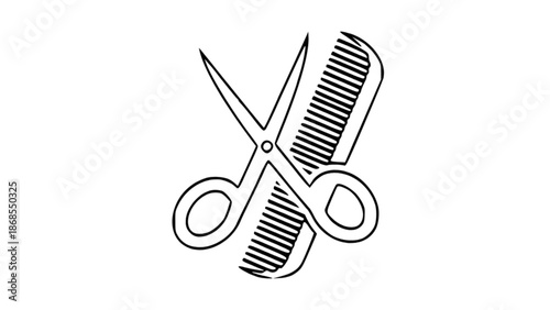 Scissors and Comb Hair Salon Symbol