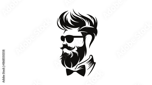 Vector silhouette icon barbershop