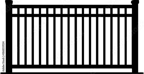 Ornamental Wrought Iron Fence Illustration