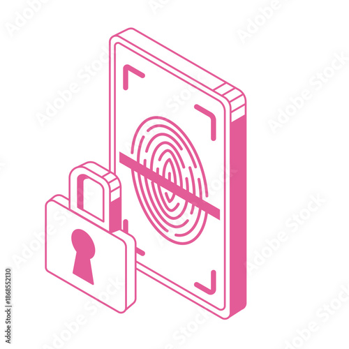 biometric security isometric illustration