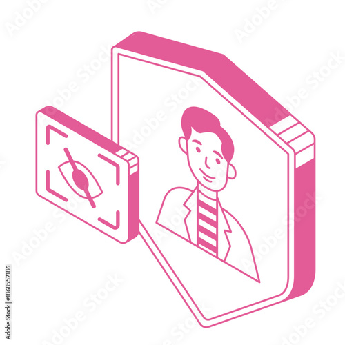 account privacy isometric illustration