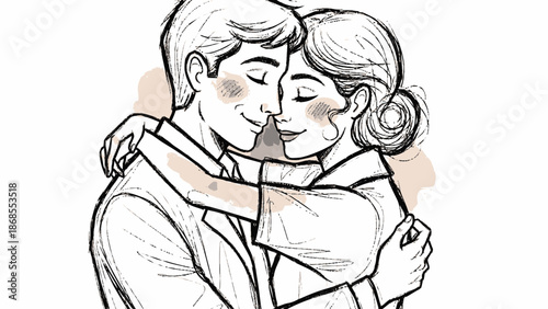 Tender Couple Embracing with Love and Affection.