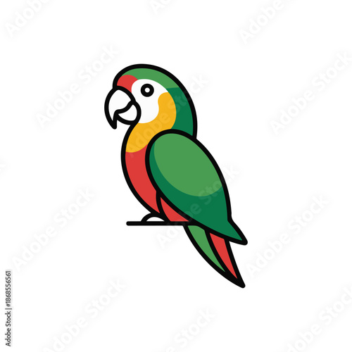 create a vector style simple parroat  white background.
