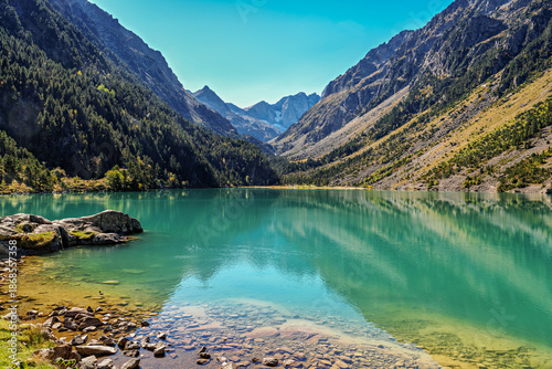 Lac de Gaube, Gaube Lake is a lake in the French Pyrenees, near the town of Cauterets in France