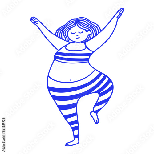 Happy Body Positive Woman Doodle