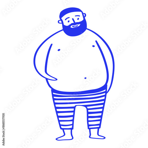 Happy Body Positive Man Doodle