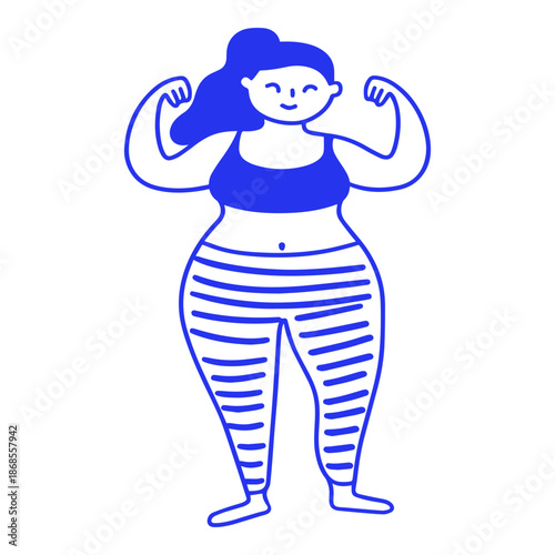 Happy Body Positive Woman Doodle