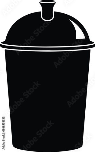 Tableau sur toile Silhouette of a disposable cup with lid vector illustration