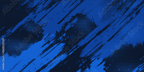 blue color pattern gradient grunge texture background. Dots pop art comics sport style vector illustration Abstract background dark blue with modern corporate concept