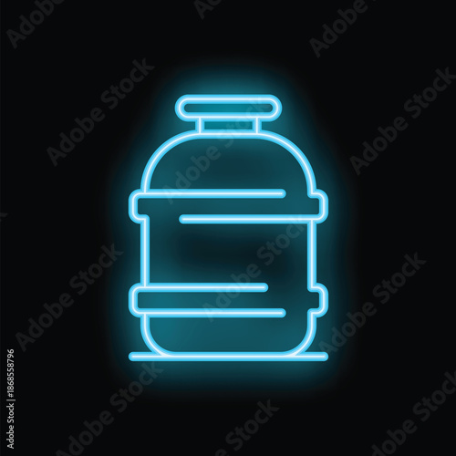 Neon sign representing a water cooler, perfect for designs related to office life, hydration, or refreshment